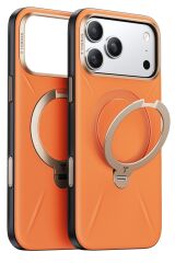 Torras Apple iPhone 17 Pro Max O Stand Spin VegSkin Serisi Magsafe Kılıf Turuncu