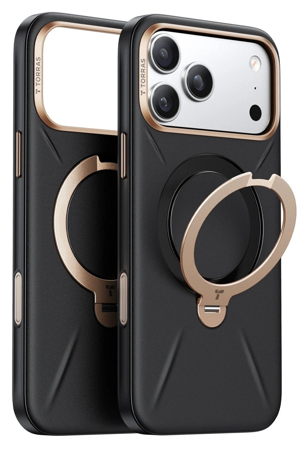 Torras Apple iPhone 17 Pro Max O Stand Spin VegSkin Serisi Magsafe Kılıf Siyah