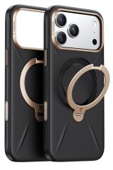 Torras Apple iPhone 17 Pro Max O Stand Spin VegSkin Serisi Magsafe Kılıf Siyah